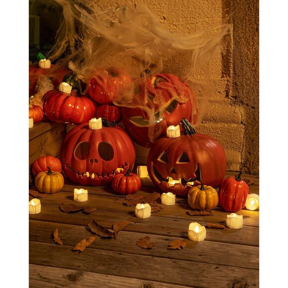 10 Flameless Flickering Timer Tea Lights - Auto On/Off - Picture 8 of 8